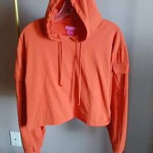 Feathers Vibrant Orange Hoodie